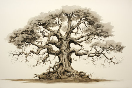 Tree that grows from a drawingの素材