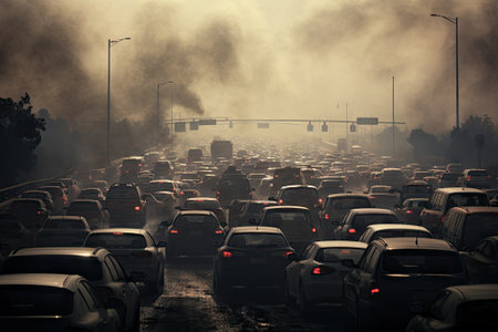 A congested situation on the roads during peak commuter times.の素材