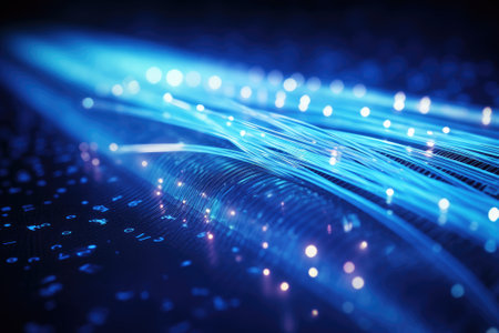 A concept of advanced technology incorporating digital communication through fiber optics, characterの素材