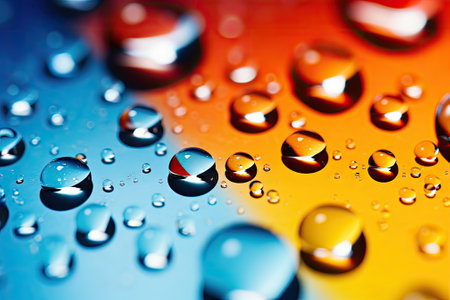 Background of Water Droplets. Close-up view.の素材