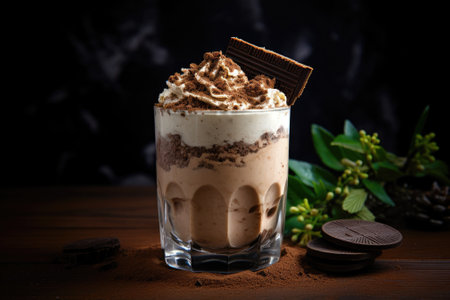 A delectable chocolate cocktail infused with cookies and cream, resembling a Mudslide. This delightfの素材