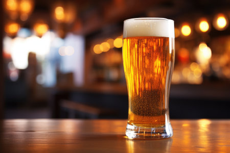 A cold beer glass in the background.の素材