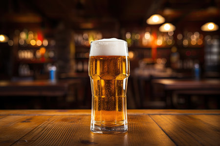 A cold beer glass in the background.の素材