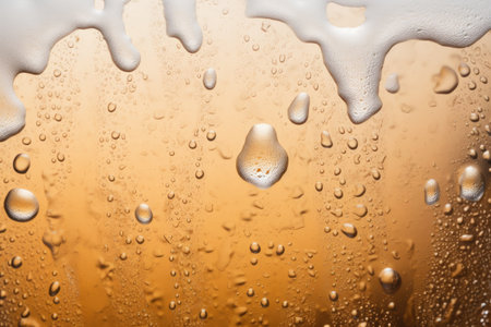 Craft Beer, whether light or dark, perfectly chilled and poured into a glass, adorned with water droの素材