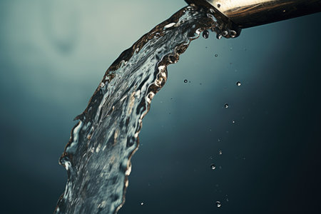 Water trickling out of a faucet.の素材