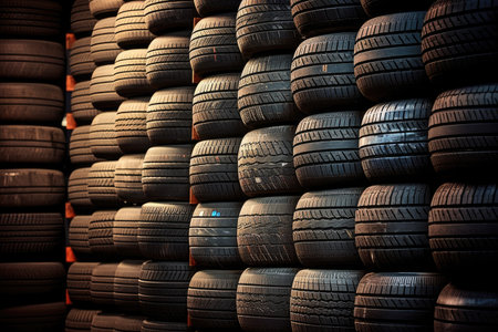 Tires available for purchase or repair at the shop.の素材