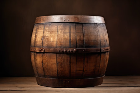 Antique barrel on brown backdropの素材