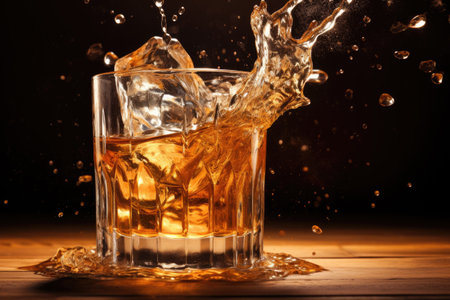 Ice splashing in the whiskeyの素材