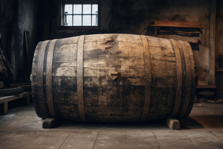 Giant wooden barrel encompassing entire constructionの素材