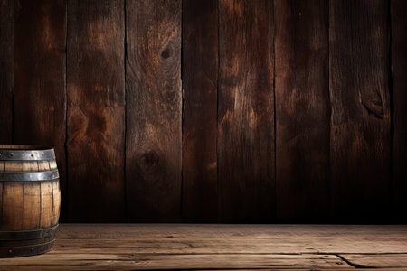 barrel and old wooden tableの素材