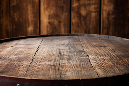 barrel and old wooden tableの素材