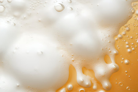 Beer and foam in close upの素材