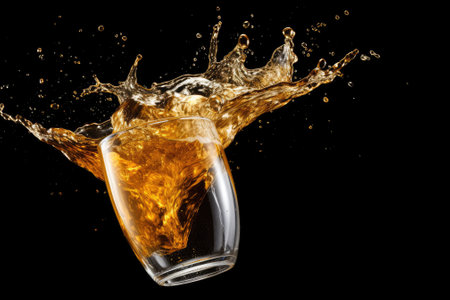 Beer glass black splashの素材