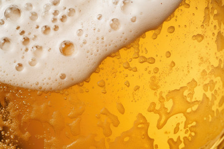 Foamy beer with bubbles as backgroundの素材