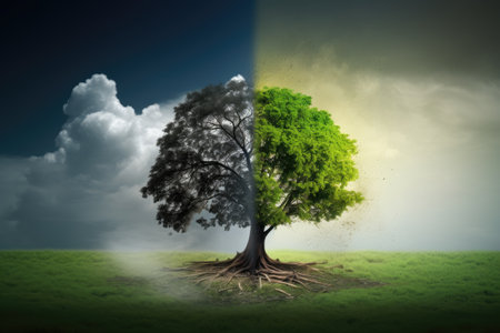 A comparison can be made between the positive impact of a healthy environment and the negative effecの素材