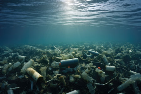 The pollution of the ocean caused by plastic water bottlesの素材