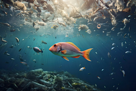 The issue of fish and plastic pollution in the ocean is caused by the presence of microplastics whicの素材