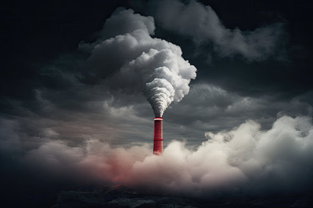 The smoke generated during the production process of a thermal power plant is directed out of the chの素材