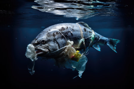 The issue of fish and plastic pollution in the ocean is caused by the presence of microplastics whicの素材