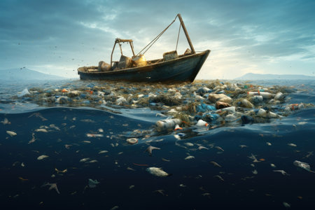 Waste dumped into the oceanの素材