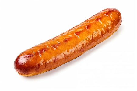 Grilled sausage isolated on white for designの素材