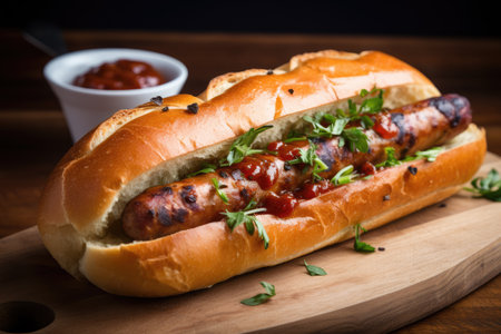 Sausage sandwich or bunの素材