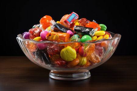 Assorted Halloween candy arranged along a white borderの素材