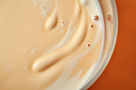 Milk blending into coffee smooth texture Fresh drink backdropの素材