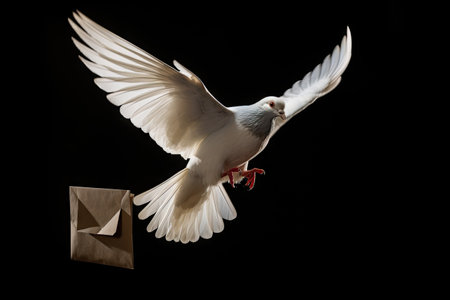 White pigeon delivering letterの素材
