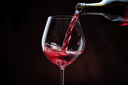 Red wine being poured into a glassの素材