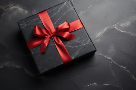 Unboxed black gift box Empty Mockupの素材