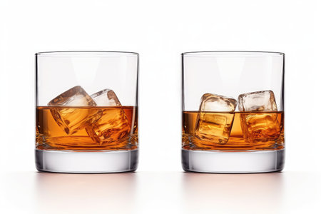 Whiskey glass isolated on white background with pathの素材