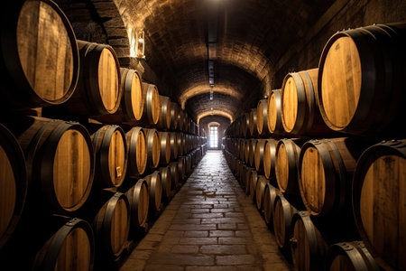 Wine barrels in Porto cellarの素材