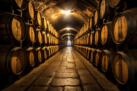 Wine barrels in Porto Portugal s cellarの素材
