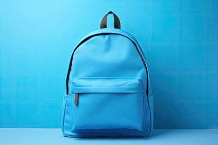 Background with blue backpackの素材