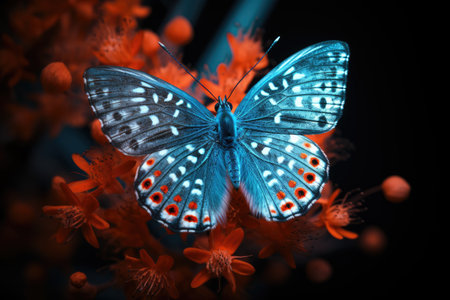 Butterfly photo with inverted effectの素材