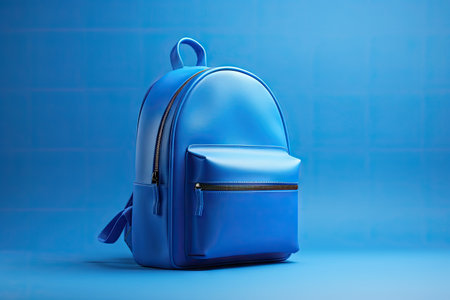 Background with blue backpackの素材