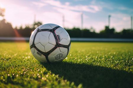 Ball scored in soccer goalの素材
