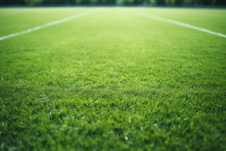 Grassy football field in the meadowの素材