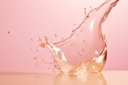 Gold glitter poured over pastel pink background serving as a festive backdrop for your projectの素材