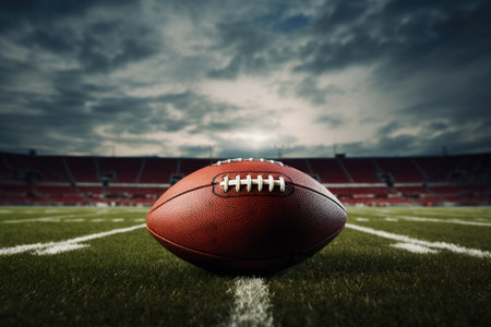 Field with space for copy showcasing American Footballの素材