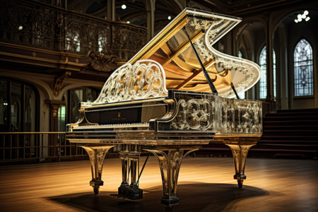 Gorgeous piano in a grand hallの素材