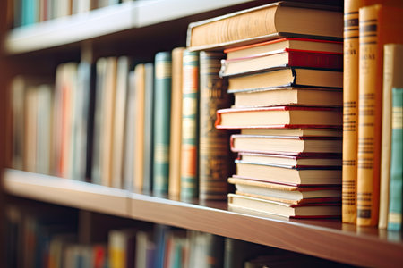 Public library books shallow focusの素材