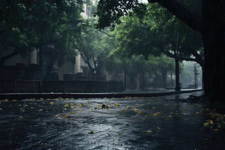 Rain falls in the rainy seasonの素材