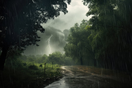 Rainy forest landscapeの素材