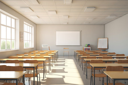 Modern classroom with no oneの素材