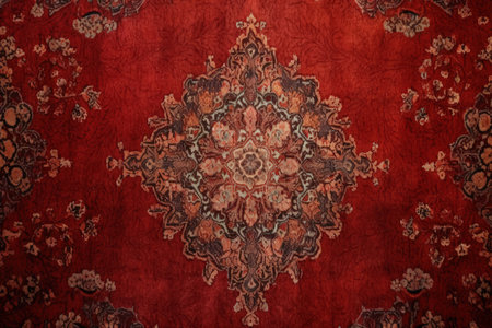 Abstract ornament on Old Red Persian Carpetの素材