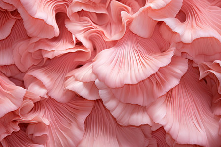 Close up of pink oyster mushroomsの素材