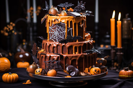Chocolate and fondant Halloween cakeの素材