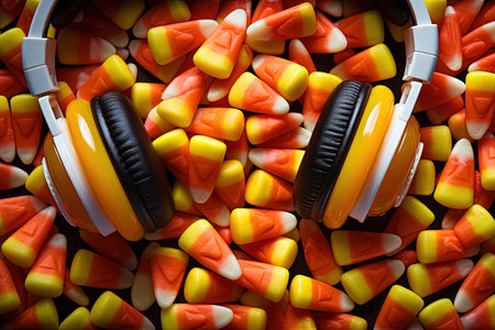 Halloween candy corn excels in close up candy comparisonsの素材